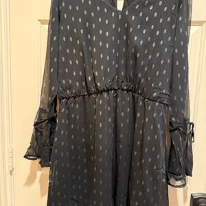 Charming Charlie Black Mini Dress with Silver Accents